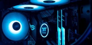 black and blue audio mixer