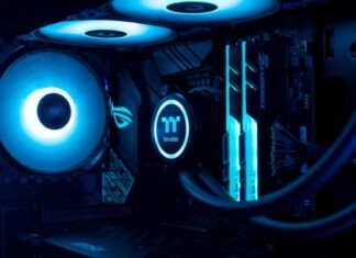 black and blue audio mixer