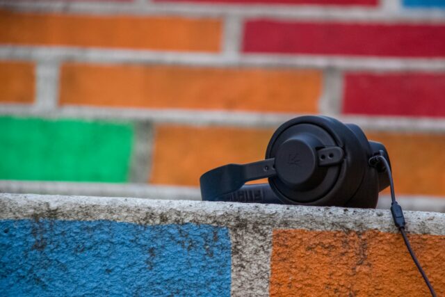 Photo by FPVmat A black headphones on floor