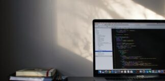 MacBook Pro showing programming language