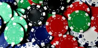 scattered poker chips