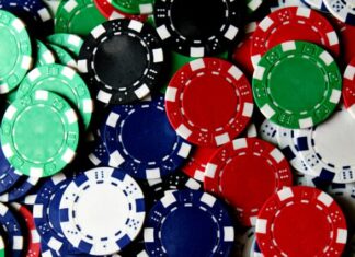 scattered poker chips