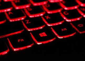 black and red laptop keyboard