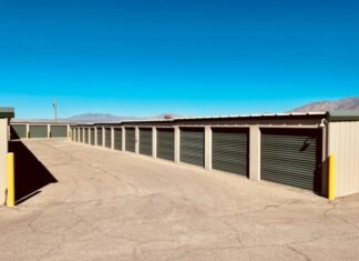 The Rise of Smart Self Storage Unit Technology a row of storage units in a parking lot