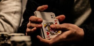 person holding king of spade playing card