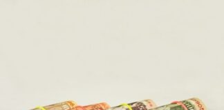 four Indian rupee banknotes