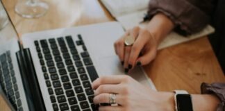 person using MacBook