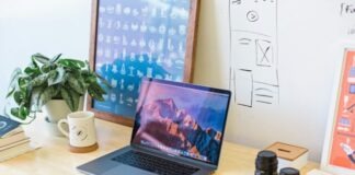 turned on MacBook Pro