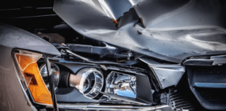 A car hood and headlight