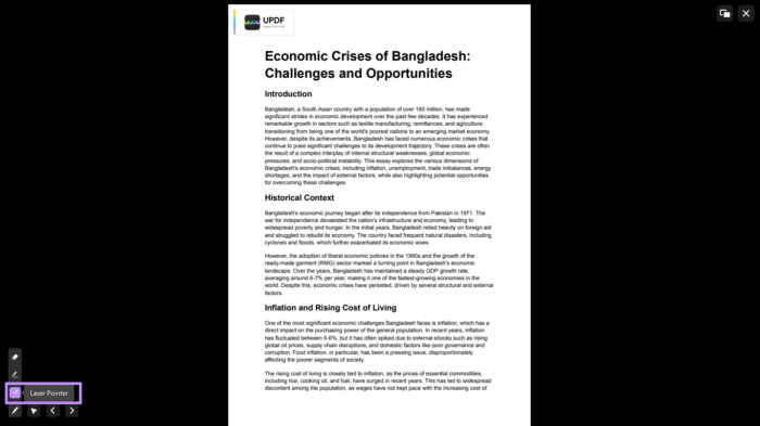 click edit and select laser pointer.