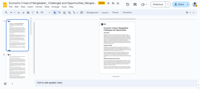 presentation in google slides.