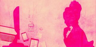 woman, work, thinking