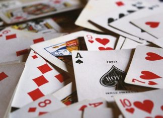 scattered playing cards