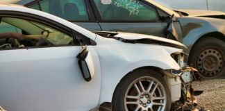 a car that has been involved in a car accident