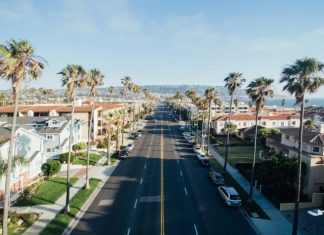 Pleasure Point: A Gem on the California Coast aerial photography of street