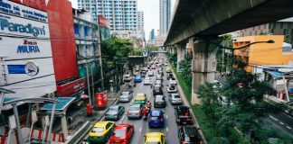 road with assorted cars