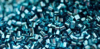 blue and white square beads