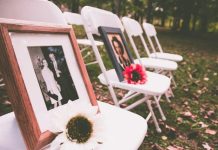 How Memorial Art Honors Loved Ones and Supports the Healing Journey brown wooden photo frame on white folding chairs