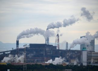 factory smoke coming out from factory