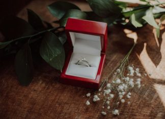 6 Signs You May Be Ready to Propose silver-colored ring in red box