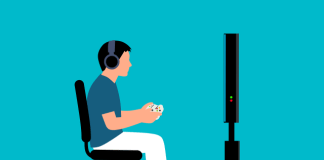 gaming, gamer, video game, console, headphones, controller, playing, entertainment, male, technology, digital, screen, sitting, hobby, internet, online