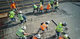 workers in a construction site