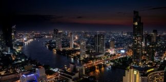 buildings at night
