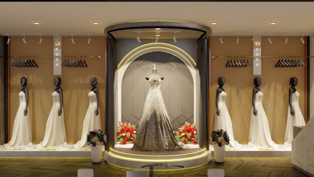 Photo by vimalraj j a display of wedding gowns and bridal gowns
