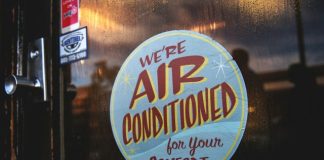 we're air conditioned for your comfort sticker