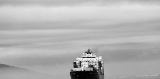 a large ship in the middle of the ocean