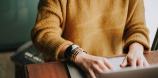 person using laptop computer