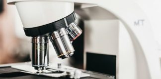 silver and black round device