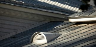 Metal roof with a ventilation vent