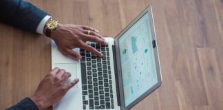 person using MacBook Air