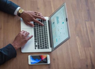 person using MacBook Air