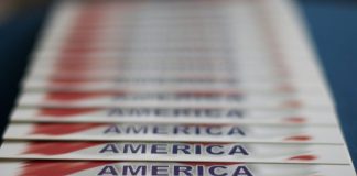 white and red lined paper