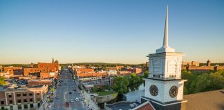 aerial shot of building
