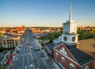 aerial shot of building