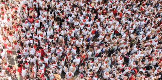 people on gray concrete