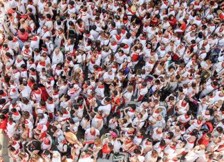 people on gray concrete