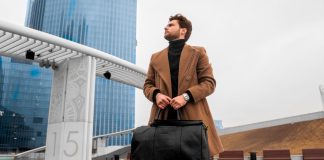 a man holding a briefcase