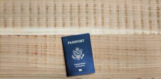 passport book on floor