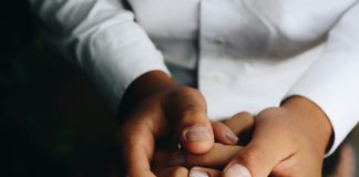 person holding hands