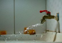 a faucet running water