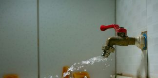 a faucet running water