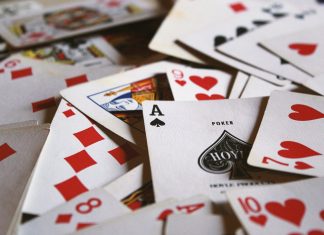 scattered playing cards