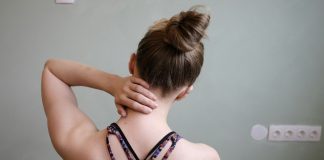 a woman with her back to the camera