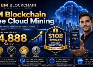BM Blockchain says its free cloud mining could let users earn up to $4,888 a day, plus new sign-ups get $108.