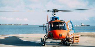 orange helicopter