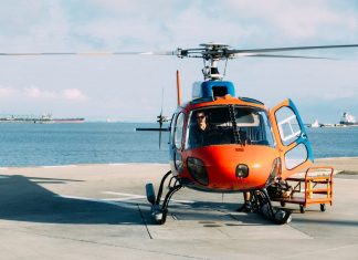 orange helicopter
